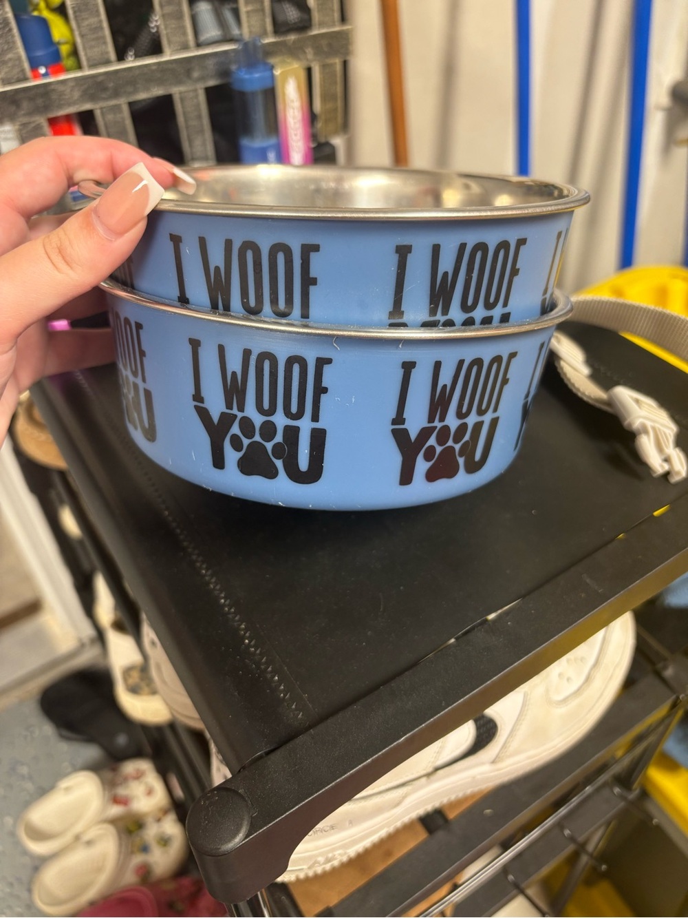 Blue "I Woof You" Pet Bowl Set - Home Accents